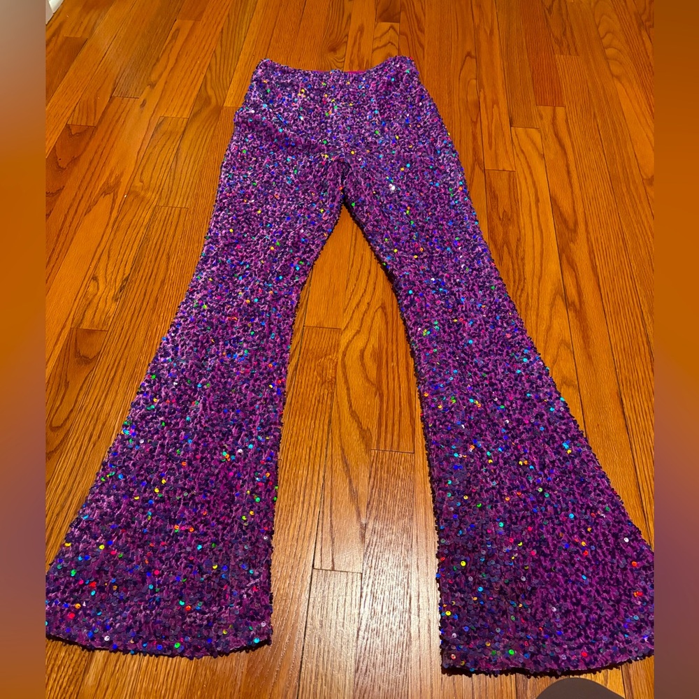 Nasty Gal Purple Sequin Flares